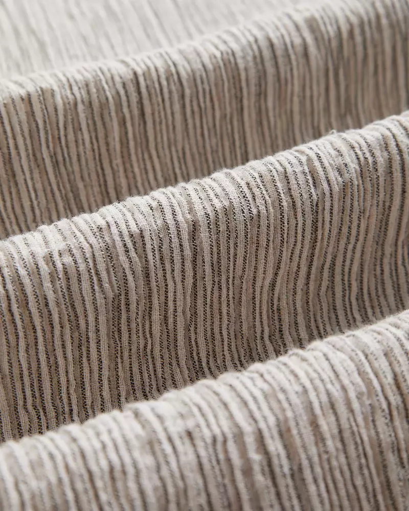 Portuguese Flannel gestreiftes Aaron Sand Kurzarm Hemd Herren beige